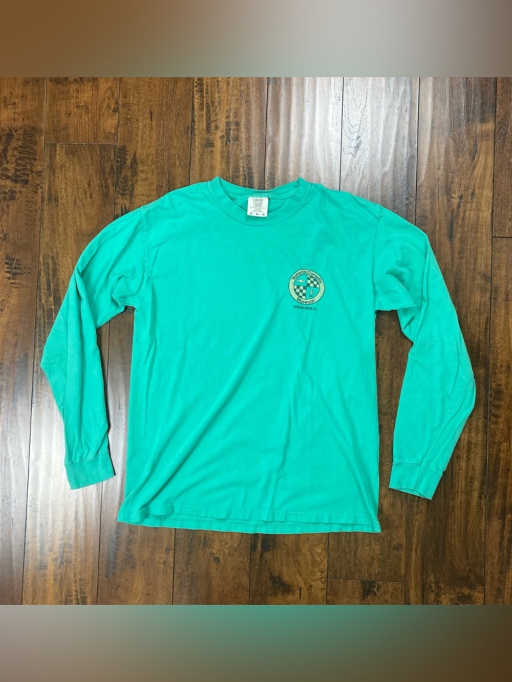 NATIONAL CORVETTE MUSEUM Long Sleeve Shirt Green Kentucky Size MEDIUM